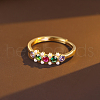 925 Sterling Silver with Cubic Zirconia Adjustable Finger Rings for Women KM1162-1-1