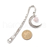 Natural Rose Quartz Raw Beads Bookmarks AJEW-JK00201-01-3