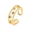 Rack Plating Brass Micro Pave Cubic Zirconia Open Cuff Rings for Women RJEW-U026-02G-01-2