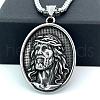 Greek Mythology Stainless Steel Jesue Pendant Necklaces for Men GI0834-4