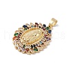 Brass Clear Cubic Zirconia Pendants KK-Z050-28G-02-2