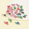 24Pcs 6 Colors Alloy Enamel Connector Charms ENAM-FS0001-60-5