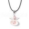 Clam Shell Pendant Necklaces NJEW-MZ00111-01-2