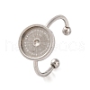 Non-Tarnish 304 Stainless Steel Open Cuff Ring Components STAS-S134-01P-04-1