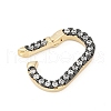 Brass Micro Pave Cubic Zirconia Spring Gate Rings KK-U062-49G-2