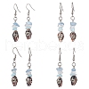 Spiral Shell & Natural Gemstone Dangle Earrings for Women EJEW-JE05813-1