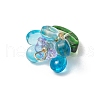 Brass Glass Flowers Pendants PALLOY-MZ00630-06-4
