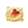 Brass Enamel Connector Charms KK-P303-14B-G-2