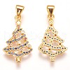 Brass Micro Pave Cubic Zirconia Pendants ZIRC-F086-10-2