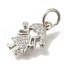 Brass Micro Pave Cubic Zirconia Pendants KK-Q001-17P-2