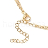 Colorful Imitated Austrian Crystal Bicone Glass Beaded Tassel Brass Cable Chain Double Layer Necklaces NJEW-JN05304-5