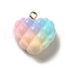Rainbow Color Opaque Resin Pendants X-RESI-F035-01-2