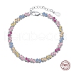 Anti-Tarnish Rhodium Plated 925 Sterling Silver Link Chain Bracelet BJEW-Z017-01B-3