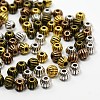Tibetan Style Corrugated Beads Alloy Round Spacer Beads TIBEB-X0014-NR-1
