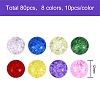 80Pcs 8 Colors Transparent Crackle Glass Round Beads Strands CCG-SZ0001-09-6