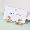 304 Stainless Steel Stud Earrings EJEW-S265-03G-C-2