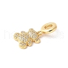 Brass Micro Pave Cubic Zirconia European Dangle Charms ZIRC-I071-26G-2