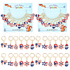12Pcs 6 Style America Style Alloy Enamel Star Charms Locking Stitch Makers HJEW-PH01588-1