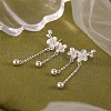999 Fine Silver Flower Stud Earrings EJEW-P296-12S-4
