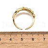 Brass Micro Pave Clear Cubic Zirconia Cuff Rings RJEW-H247-29G-5