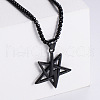 Vintage Stainless Steel Pentagram Lightning Bolt Pendant Necklaces for Men DL4336-2-1