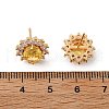 Flower Brass Micro Pave Clear Cubic Zirconia Stud Earrings for Women EJEW-G428-17G-5