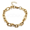 304 Stainless Steel Figaro Chains Bracelets for Men Women BJEW-R021-07G-4