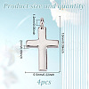 GOMAKERER 4Pcs Rhodium Plated 925 Sterling Silver Cross Charms FIND-GO0002-62A-2