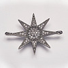 Brass Micro Pave Cubic Zirconia Links X-ZIRC-P049-17B-1