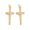 Rack Plating Brass Micro Pave Cubic Zirconia Pendants KK-C008-37G-2