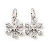 Rack Plating Brass Micro Pave Clear Cubic Zirconia Pendants KK-B093-04C-P-1