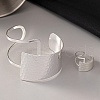 Hammered Trapezoid Alloy Cuff Bangles & Cuff Rings Sets WG7844D-03-2