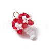 7Pcs 7 Colors Handmade Glass Seed Beaded Mushroom Pendants PALLOY-MZ00621-4