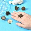 Vintage Adjustable Iron Finger Ring Components Alloy Cabochon Bezel Settings X-PALLOY-Q300-09AB-NR-2