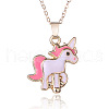 Unicorn Alloy Enamel Pendant Necklaces & Stud Earrings Sets FS-WGDFD22-01-5