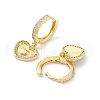Heart Rack Plating Brass Cubic Zirconia Hoop Earrings EJEW-K245-17B-2