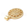 Rack Plating Brass Micro Pave Clear Cubic Zirconia Pendants KK-E060-23G-3