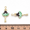 Printed Light Gold Tone Alloy Pendants ENAM-N056-207D-3