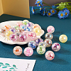 30Pcs 10 Colors Transparent Crackle Acrylic Beads MACR-TA0001-37-6