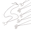 6Pcs 6 Styles 201 Stainless Steel 3 Heart Snowflake Flower Star Pendant Necklaces NJEW-JN05195-1