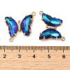 Brass Pave Faceted Glass Connector Charms FIND-Z020-04D-3