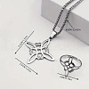 Witches Knot 304 Stainless Steel Pendant Necklaces & Hoop Earrings & Rings Sets FS-WGFB126-01-3