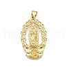 Rack Plating Brass Micro Pave Cubic Zirconia Pendants KK-D343-10G-1