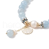 Dyed Natural Quartz(Dyed) & Pearl Stretch Bracelet BJEW-JB09224-03-4