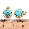 Synthetic Turquoise Half Round Charms STAS-N109-213B-G-3