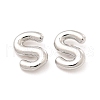 Brass Hollow Out Initial Letter Stud Earrings for Women EJEW-A044-01P-S-1
