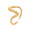 Wave 304 Stainless Steel Cuff Rings FS-WG0CC98-02-3