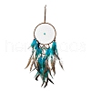 Iron Woven Web/Net with Feather Pendant Decorations AJEW-B017-07-2