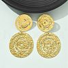 304 Stainless Steel Dangle Stud Earrings for Women EJEW-K268-12C-G-1