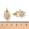Brass Pave Clear Cubic Zirconia Lobster Claw Clasps KK-M287-07G-B-3